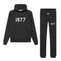 Fear of God Essentials 1977 Iron Schwarz Komplettset