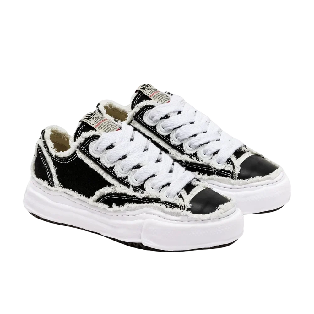 Maison Mihara Yasuhiro Peterson OG Sole Canvas Low Frayed Schwarz