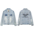 Gallery Dept Letter Embroidery Distressed Denim Jacke