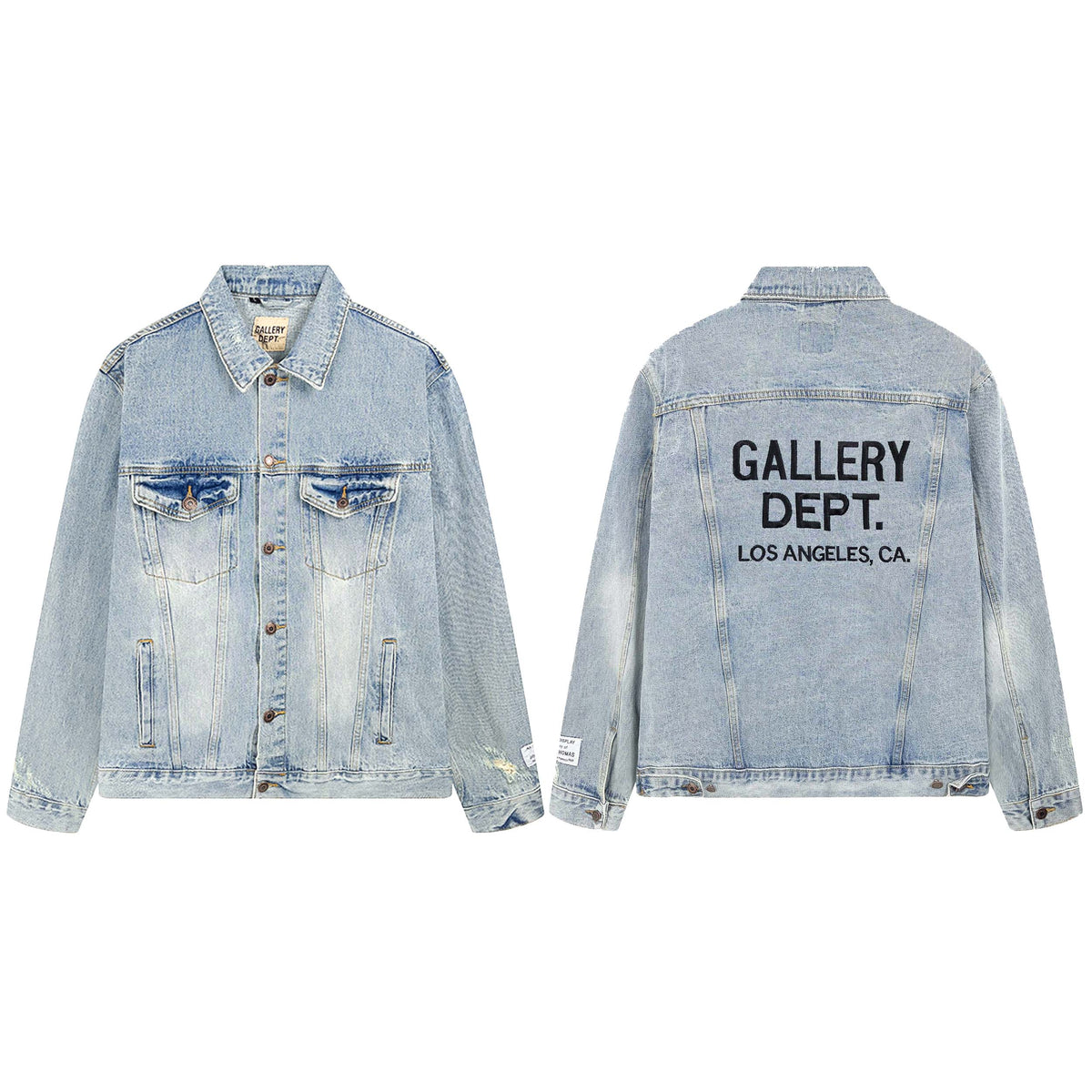 Gallery Dept Letter Embroidery Distressed Denim Jacke
